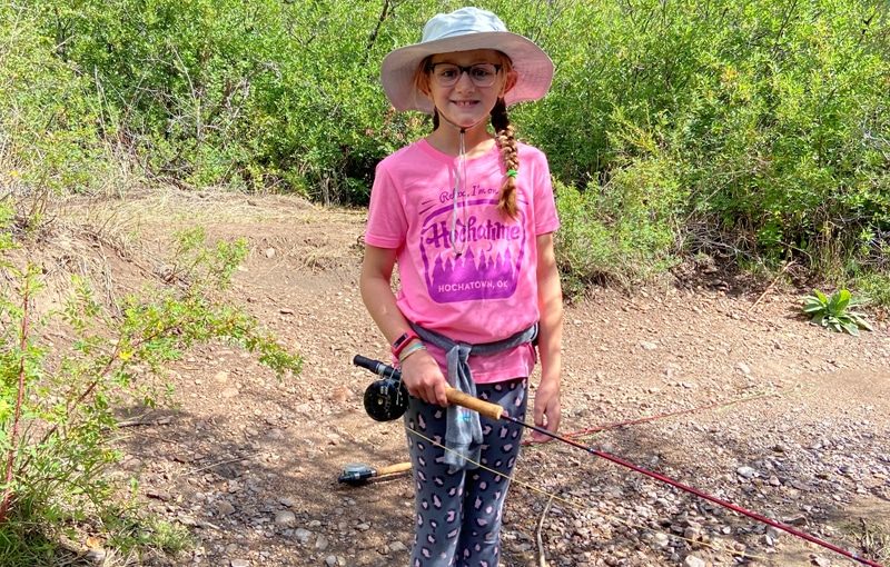 Kid Fishing in Cimarron Canyon