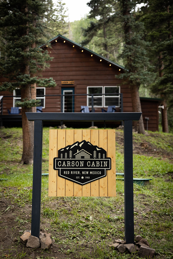 Carson Cabin Sign in Red River, New Mexico