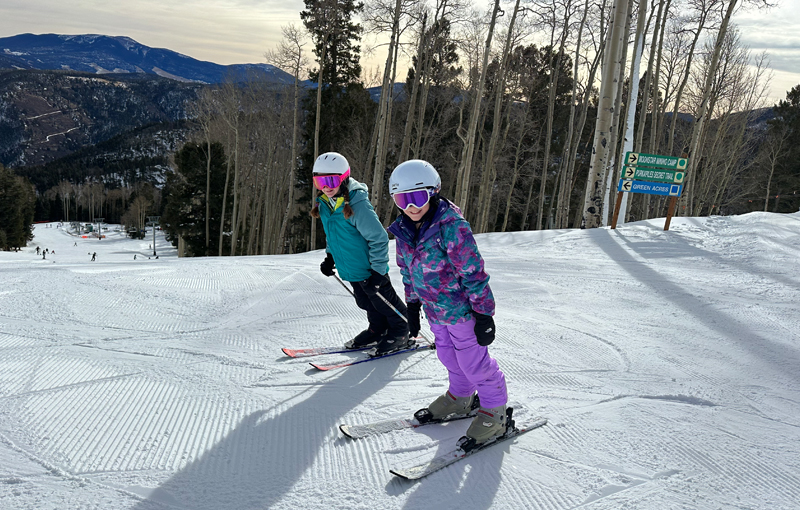 Ski Leaning in Red River, New Mexico