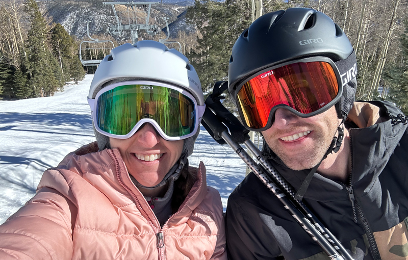 Chris and Lacie on Ski Lift in Red River